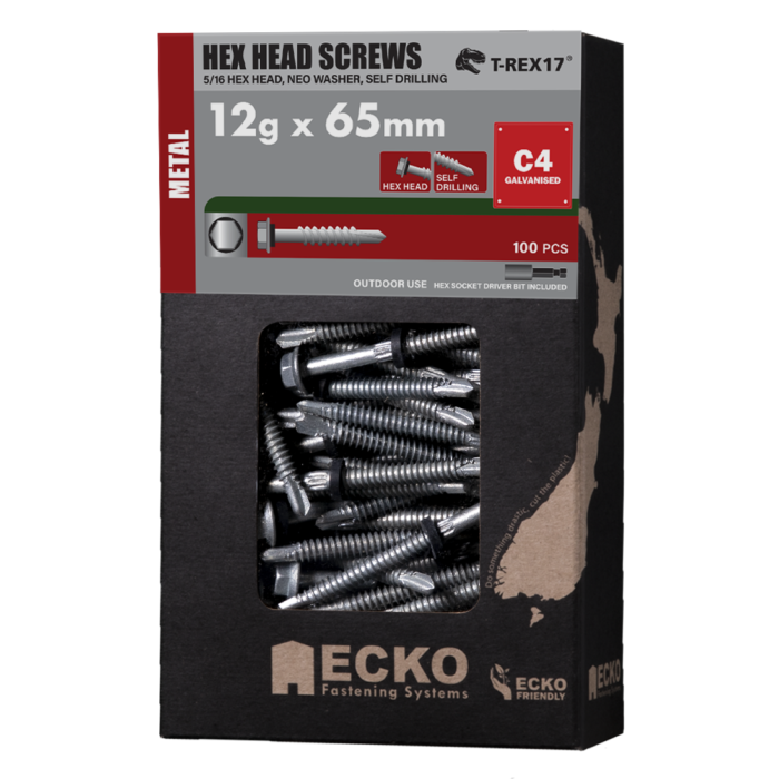T-REX17® Hex Head Screw NEO Washer For Metal - C4 Galvanised - Image 3