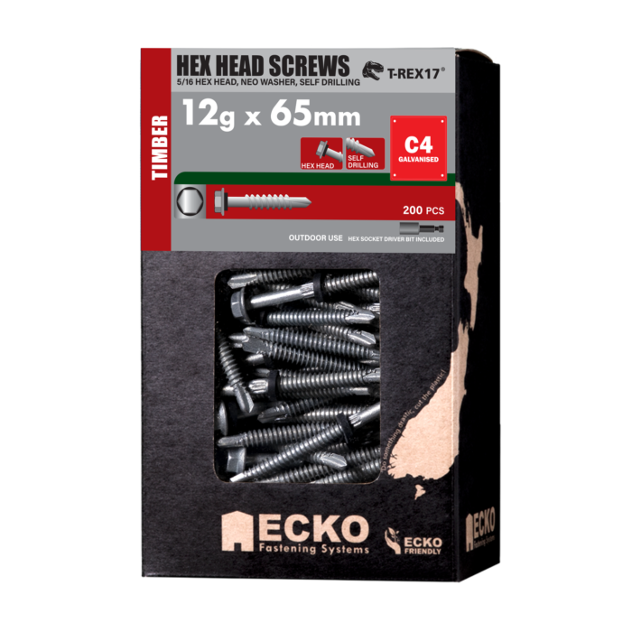 T-REX17® Hex Head Screw NEO Washer For Metal - C4 Galvanised - Image 2
